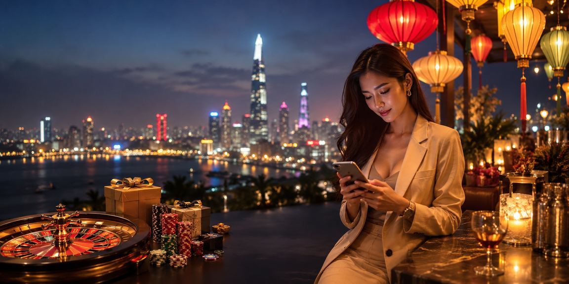 Bàn roulette trực tuyến với không khí đèn lồng Hồ Chí Minh City về đêm