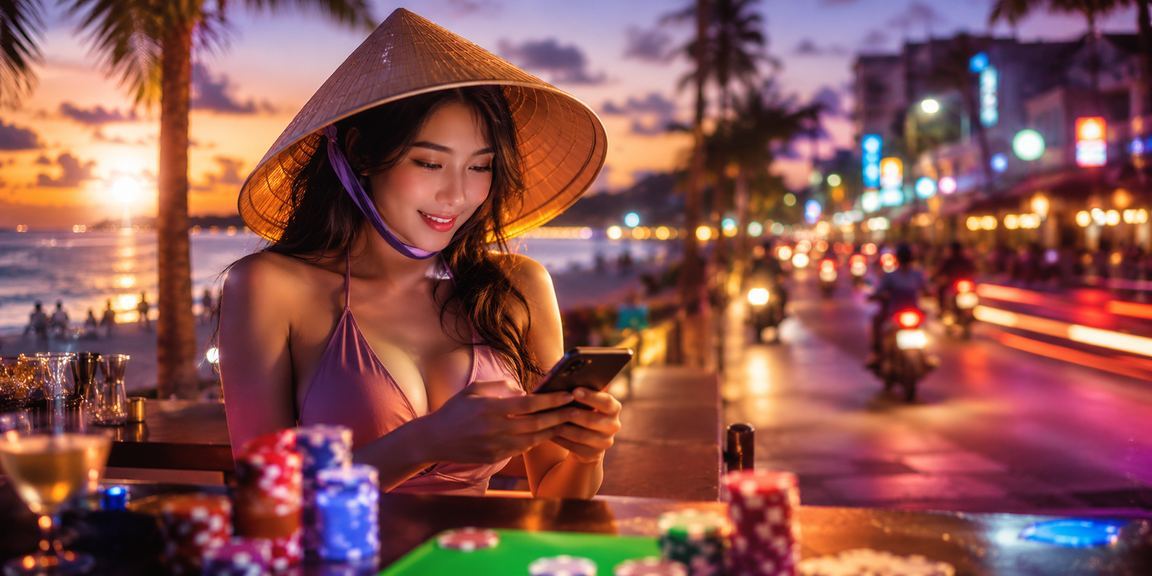 Người chơi bài đội nón lá tại Phú Quốc – không khí giải trí truyền thống và hiện đại